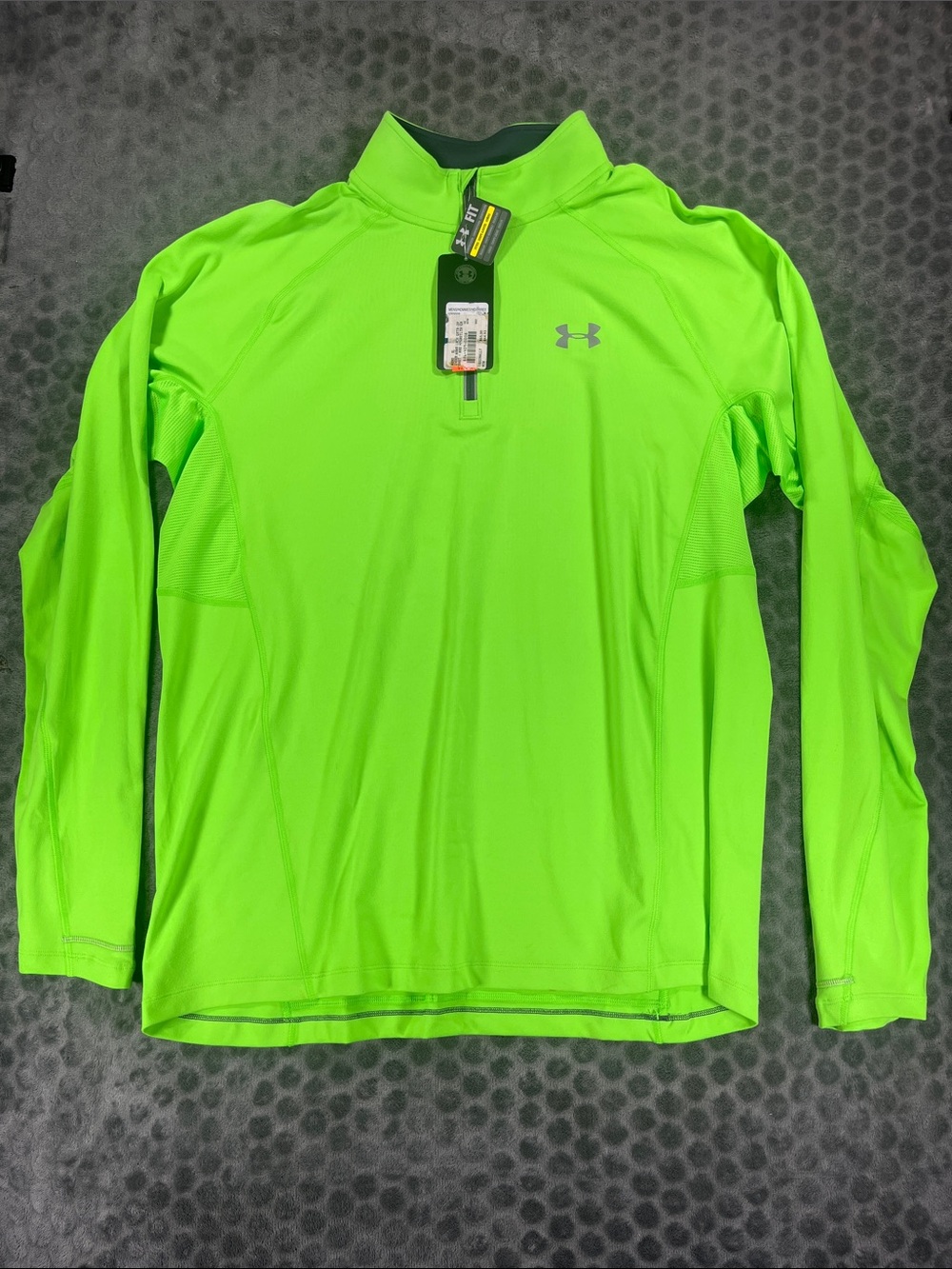 Under Armour Bright Lime Green Quarter-Zip Performance Top